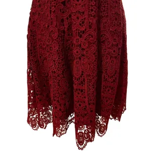 Francesca's Women's Burgundy Lace Fit & Flare Dress Size S Party Cocktail thumbnail 4