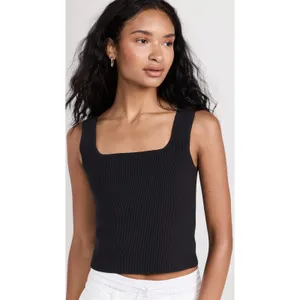 Reformation Julia Ribbed Sweater Tank - Black - Medium thumbnail 5