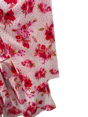 Oscar de la Renta Pink Label Floral Kimono Robe Belted Lounge Lightweight L thumbnail 4