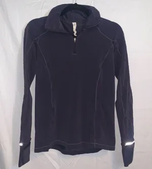 Lululemon Athletica Navy Blue 1/4 zip Long Sleeve Top thumbnail 1