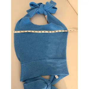 Free People FP Beach Cerulean Blue Knit Beachy Sweater Halter Tank Top Large thumbnail 5