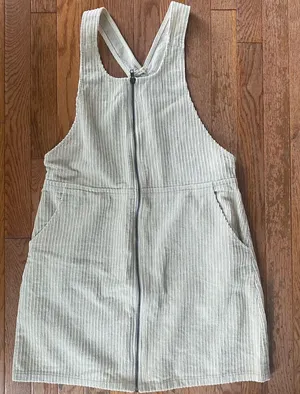 Beige Corduroy Overall Dress thumbnail 1