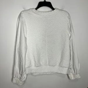 Anthropologie‎ Porridge white texture long sleeve sweatshirt blouse women medium thumbnail 9