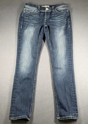 BKE Harper Jeans Womens 27R Blue Medium Wash Low Rise Straight Stretch Denim thumbnail 1