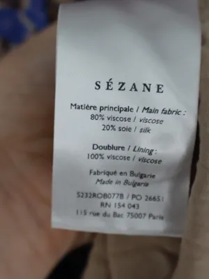 Sézane Bohemia Dress Women’s FR 44 US 12 Blue Floral Silk Blend Mini Cottagecore thumbnail 5