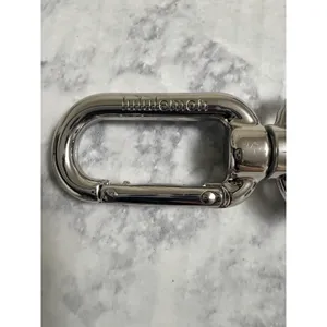 Lululemon Never Lost Keychain Black Beige Stripe Keychain Lanyard Keyring Clip thumbnail 2