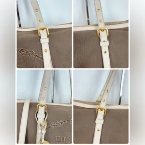 Pre-Owned Prada Beige/Brown Jacquard Logo Canvas‎ And Leather Top Handle thumbnail 10