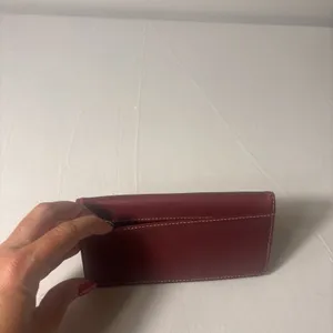Brighton Checkbook Cover Dark Red Heart Leather Credit‎ Cards ID Slots thumbnail 3