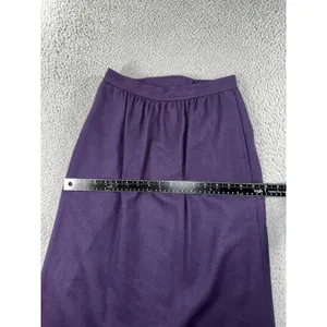 Evan-Picone Skirt Women 6 Purple Wool Blend‎ 28'' Midi Pockets Dark Academia Vtg thumbnail 5