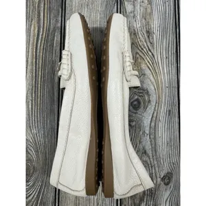 COACH Driving Loafers Fredrica Pebbled Leather Ivory Flats Slip On Womens 8B thumbnail 4