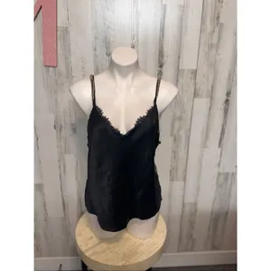 Victoria’s Secret Black Lace Cami Tank Top Chain Strap Open Back Size M thumbnail 2