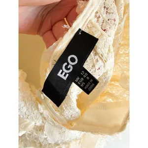 New EGO Extreme Plunge Mini Bodycon Dress In Cream Texture Size 8 thumbnail 8