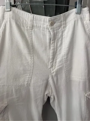 Hollister White Lined Cargo Utility Pants size small thumbnail 2