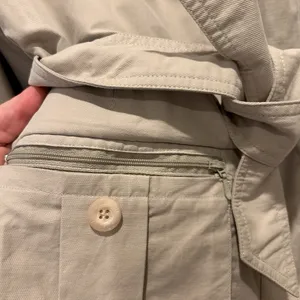 Woolrich Womens Safari Field Jacket Tan Beige Cotton Blend Belted Size Small thumbnail 3