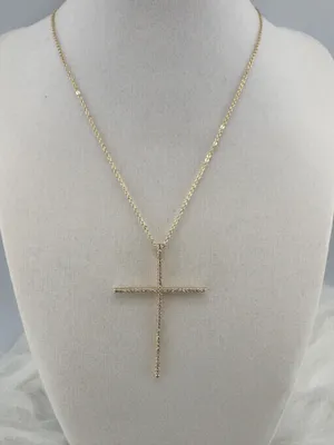 Gold Plated Trendy Long Cross thumbnail 2