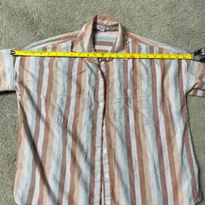 Madewell Oversized‎ Boxy Button Up Striped Flannel Short Sleeve Top Women's XXS thumbnail 5