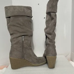 Bass under-the-Knee Slouch Suede Boots - Gray thumbnail 4