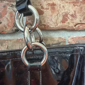 Coach East West Gallery Tote Black Glossy Patent Purse Bag Shoulder Bag thumbnail 3
