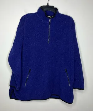 Eddie‎ Bauer fleece quarter zip pullover blue purple size XL thumbnail 1