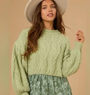 Altar’d State Brandi Chunky Cable Knit Sweater thumbnail 1