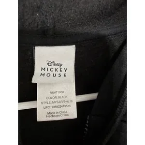 Disney Women Hoodie Sweater M Mickey Mouse Minnie Mouse Black Broken Zipper Y2K thumbnail 3