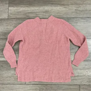 Madewell Button-Front‎ Merino Wool Blend Sweater XXS Pink Ribbed Knit Top thumbnail 6
