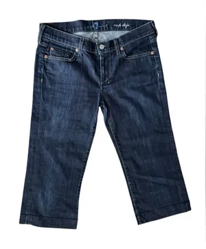 7 For All Mankind Crop Dojo Jean Low Rise Size 29 (8) Dark Wash P348380S-380S thumbnail 1