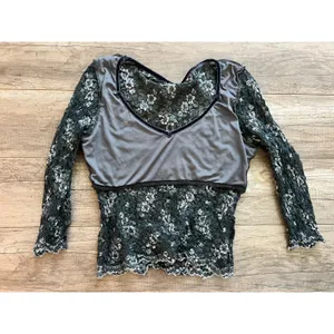 Vintage‎ y2k Moda International Black Lace Whimsy Blouse Top Shirt Whimsygoth thumbnail 3