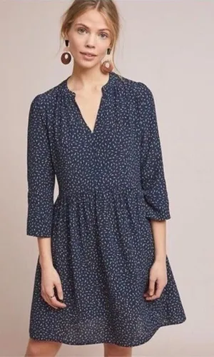 Anthropologie Maeve Juno Blue Colorful Speckle Print Dress Sz Xs thumbnail 1