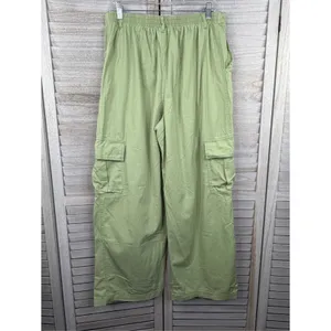 WILD FABLE Women's Wide Leg Pull On Utility/Cargo Pants Light Green-Large thumbnail 2
