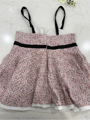 Zara Pink Tweed Sweetheart Camisole with Black Straps thumbnail 11