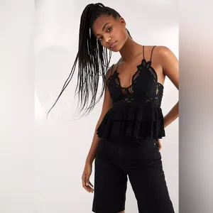 Free People Adella Cami in Black Size Medium thumbnail 3