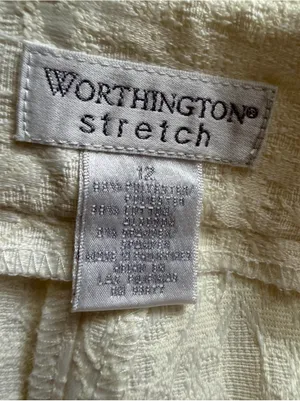 Worthington Stretch Ivory Dress Pants Side Zipper Size 12 NEW thumbnail 4