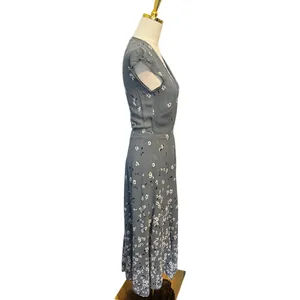 Reformation Mollie Wrap Midi Dress Fresco Blue Floral Made in USA NWT Rare Small thumbnail 3