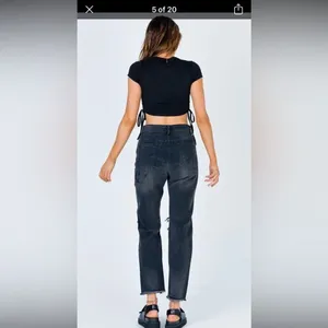 Princess Polly enissa black distressed‎ jeans 6 thumbnail 5