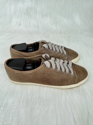Frye Mindy Low Lace Up Leather Sneakers Size 8 Taupe 3472365-GRY thumbnail 5