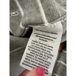 Tommy Hilfiger Sweater Womens Small Gray Striped V-Neck Pullover‎ Preppy Coastal thumbnail 6