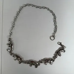 Boho Festival Chain Belt Silver Rhinoceros Safari Animal Statement Y2K Style thumbnail 5