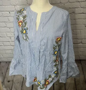 NWT Caslon puff sleeve embroidered blouse small thumbnail 10