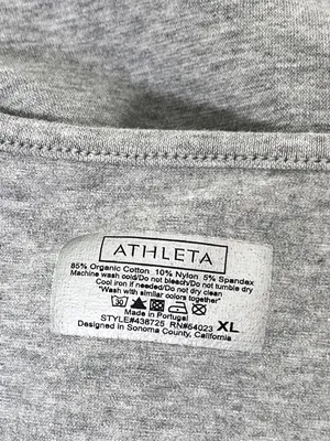 Athleta Grey Side Ruched Stretch Cotton Tank Top, Size XL thumbnail 3