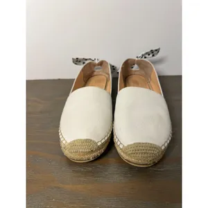 Kate Spade White Leather Espadrille Flats Shoes Size 7.5 Bow Coastal Preppy thumbnail 8