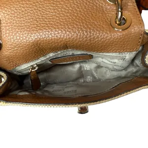 Michael Kors Crossbody Neutral Woven Leather‎ Small Shoulder Bag Chain Strap thumbnail 6
