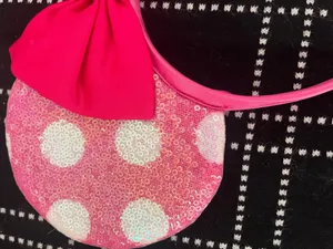 Minnie Mouse Disney Ears Headband Sequin Pink Polka Dot thumbnail 2