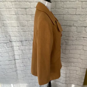 women 6 wool blend fully lined button up pea coat w/front pockets thumbnail 6