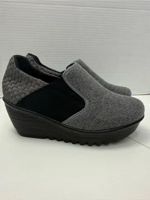 bernie mev. Gray and Black Slip-On Wedge Sneakers size 37 thumbnail 10