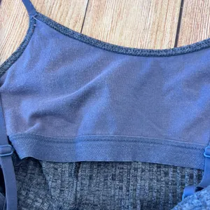 Aerie Womens Blue Ribbed Marled Crop Top Adjustable Straps Size S/P thumbnail 6