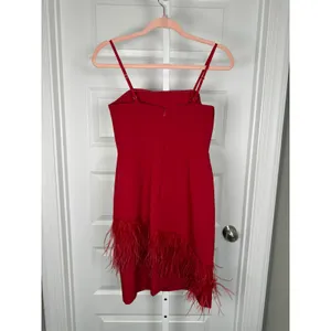 Sam Edelman Red Feather Hem Sheath Dress NWT Size 0 Dance‎ Prom Party Homecoming thumbnail 5