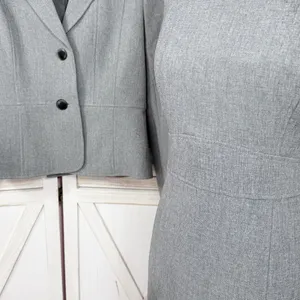 Kasper Sheath Dress Blazer Suit Women 4 Sharkskin Grey‎ Professional Business thumbnail 6