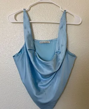 Abercrombie & Fitch Satin Cowl Neck Top Large thumbnail 1