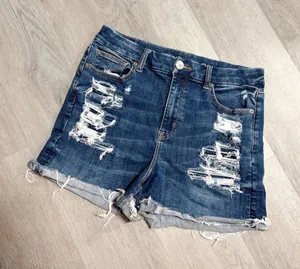 American eagle curvy hi rise shortie denim shorts thumbnail 1